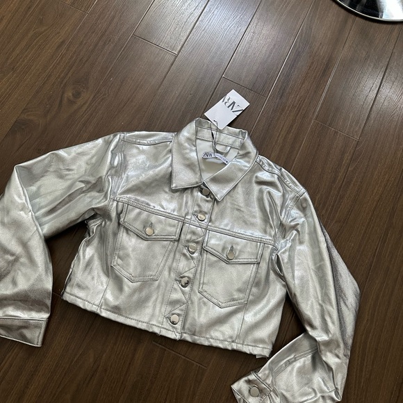 ZARA | SILVER CROPPED JACKET🔥 - Picture 7 of 10